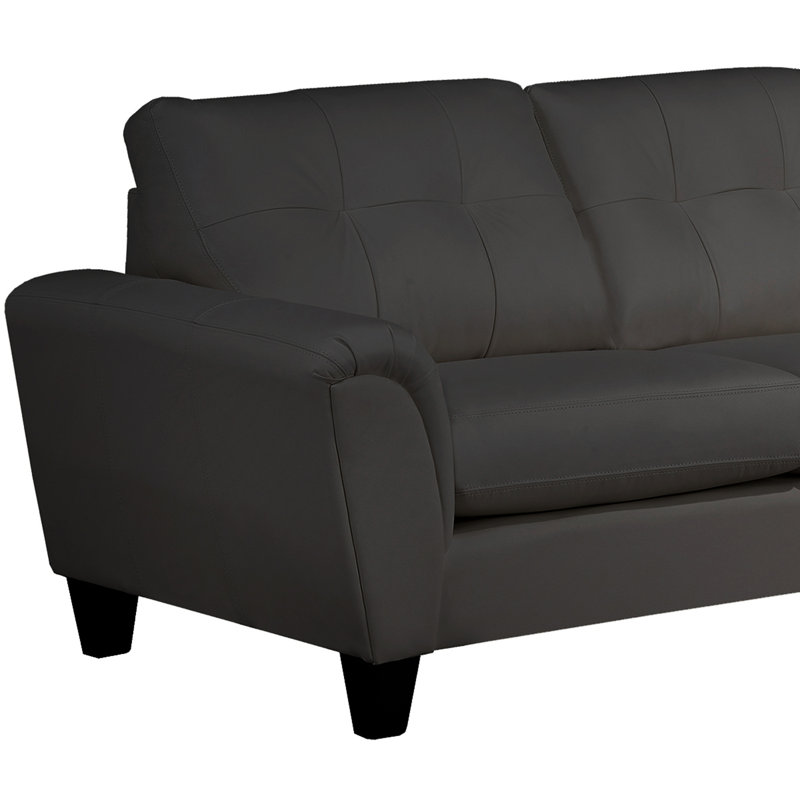 Red Barrel Studio® Haussman 124" Wide Genuine Leather Sofa & Chaise